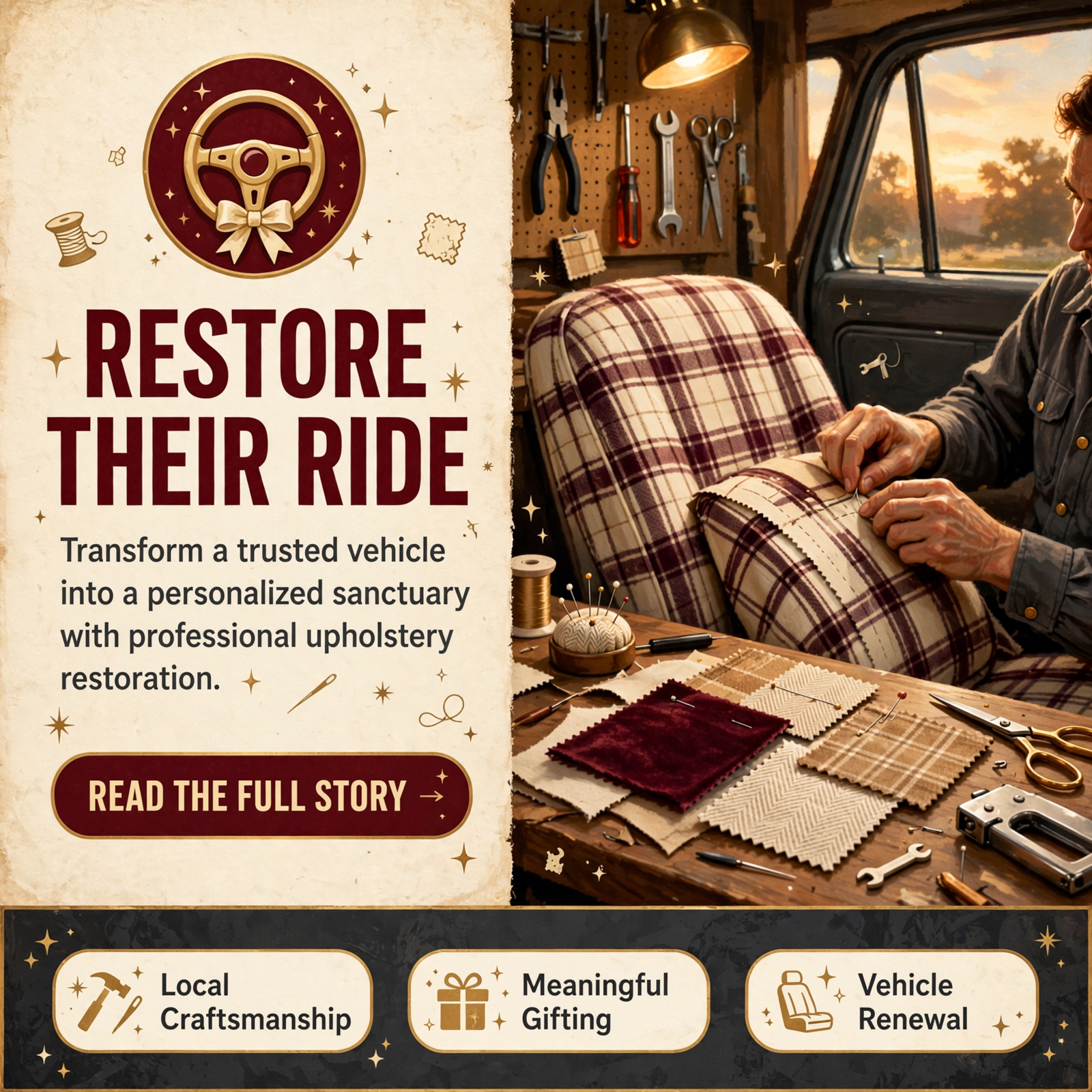 Featured image for "🚗 Give Your Loved One a Gift That Lasts: Pop Pop's Trim Shop Offers Holiday Auto Upholstery Ideas in Sparta"