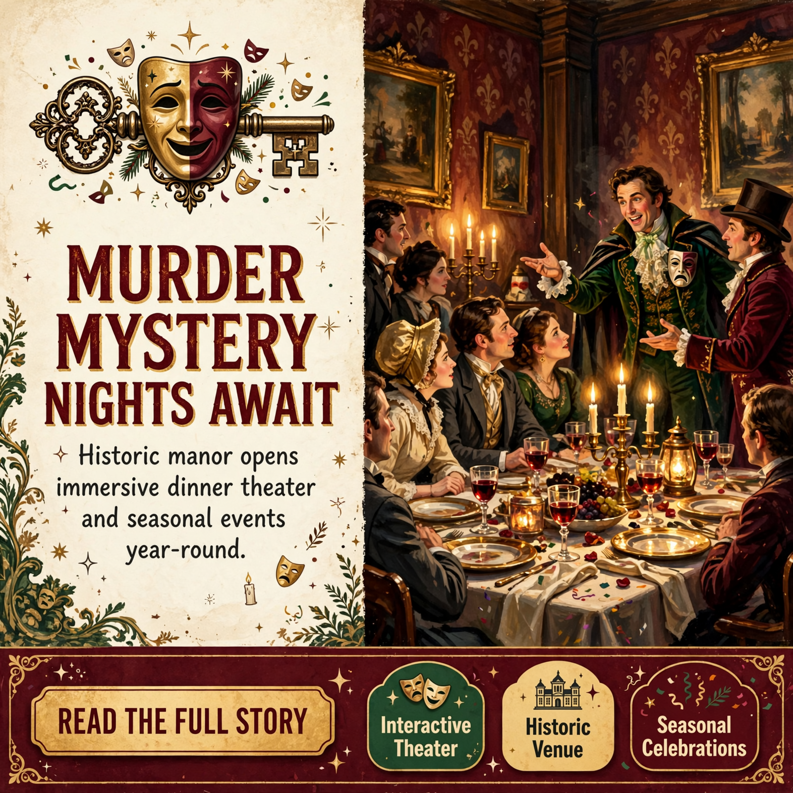 Featured image for "🔪 Murder Mystery Dinners & Seasonal Events at Whistlestop Manor in Sweetwater - Book Your Spot Now"